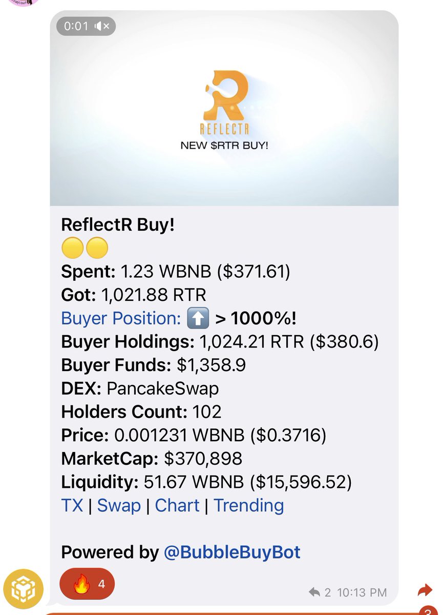 Reflectrtoken's tweet image. One of the benefits of being part of @RealRocketFi  Smart Rewards Pack. This beautiful buy of $Reflectr was to distribute to their holders who subscribed to get $RTR
#BitcoinETF #Xrp #btc $btc $xrp #Reflectr