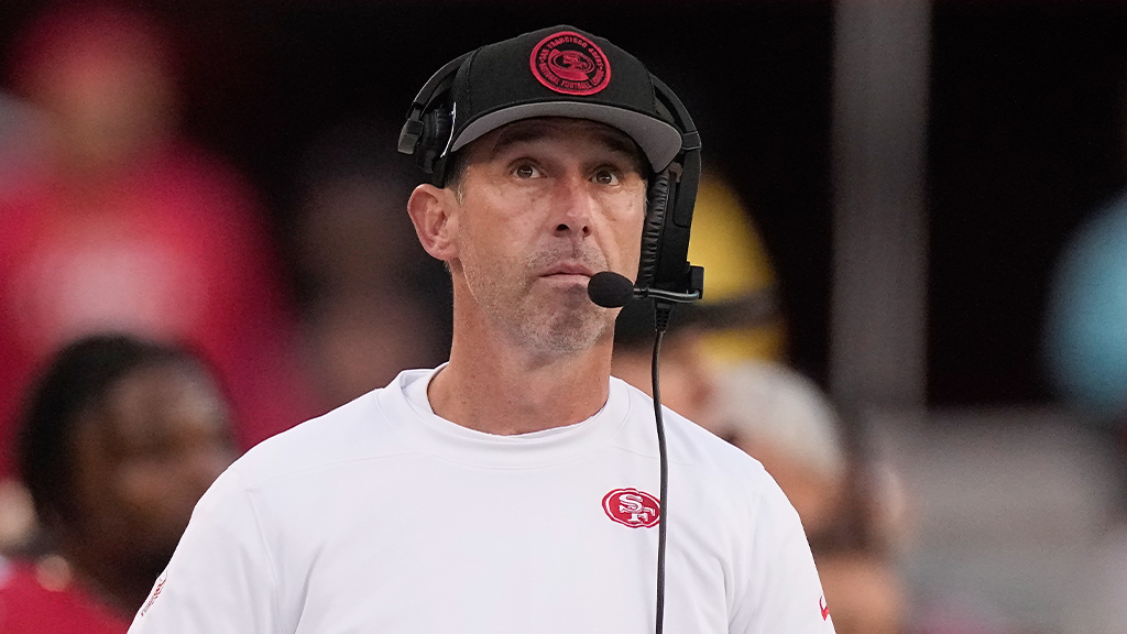 AroundTheNFL's tweet photo. 49ers HC Kyle Shanahan says he's not worried "at all" about practice field ahead of Super Bowl LVIII

https://t.co/pcj1uI9xcE https://t.co/my3rXpgfjy