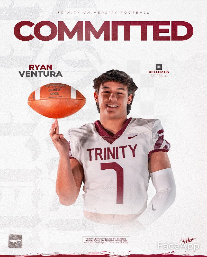 I’m excited to announce I have committed to play football at Trinity University @TUFootballTX . #Committed @Coach_Gow1 @CoachJ_GARZA @JerhemeUrban83