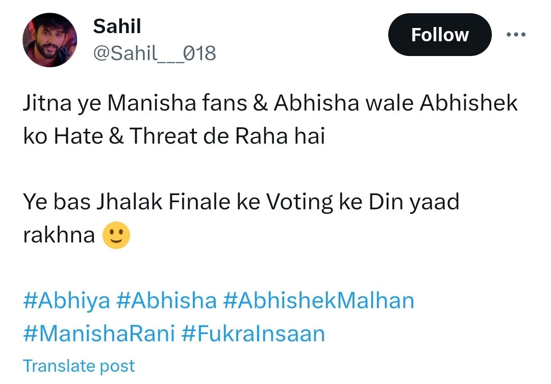 Yahi to chahata tha Abhishek kahi galti se Manisha Jeet na jaye mani  ek show Jeet jaygi  or ye so called deserving winner ek bhi ni Jeet payega iski gf ne isko kyo chhoda hogi kahi iska double  standard to ni janta hmesha shi ko jeetati hai or yeaadmi  bekar fake hai 🤧 #Homies