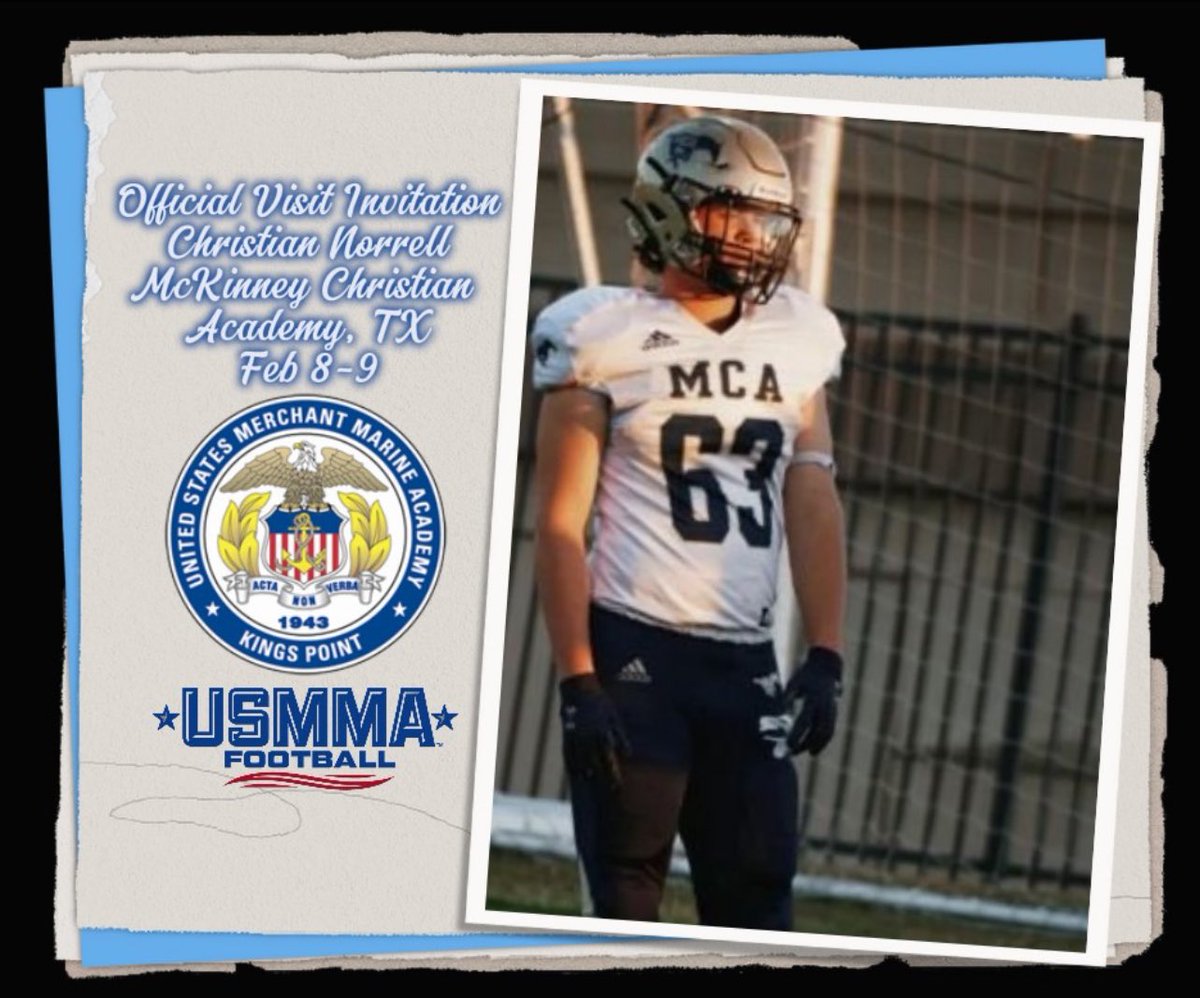 crnorrell06's tweet photo. Thank you @USMMAFootball for the official visit! Can’t wait to be there later this week. @CoachPassante @MCAFBRecruits https://t.co/G2AIAZYz5C