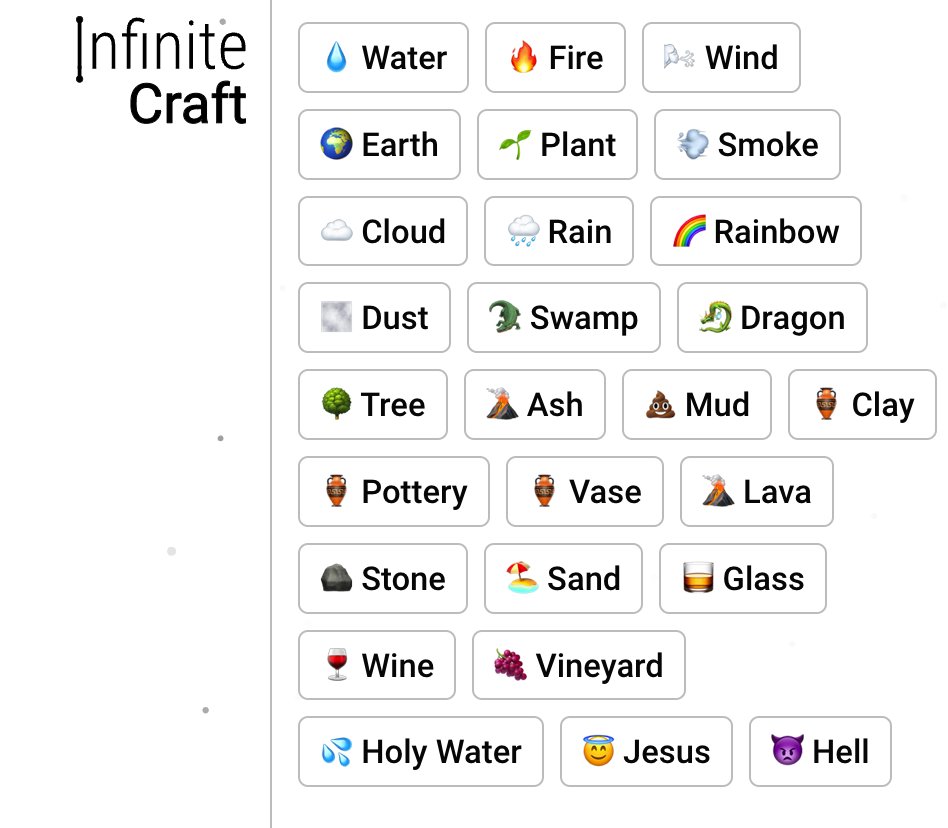 Adam Spector on X: &ldquo;Infinite Craft is kinda amazing. https://t.co 