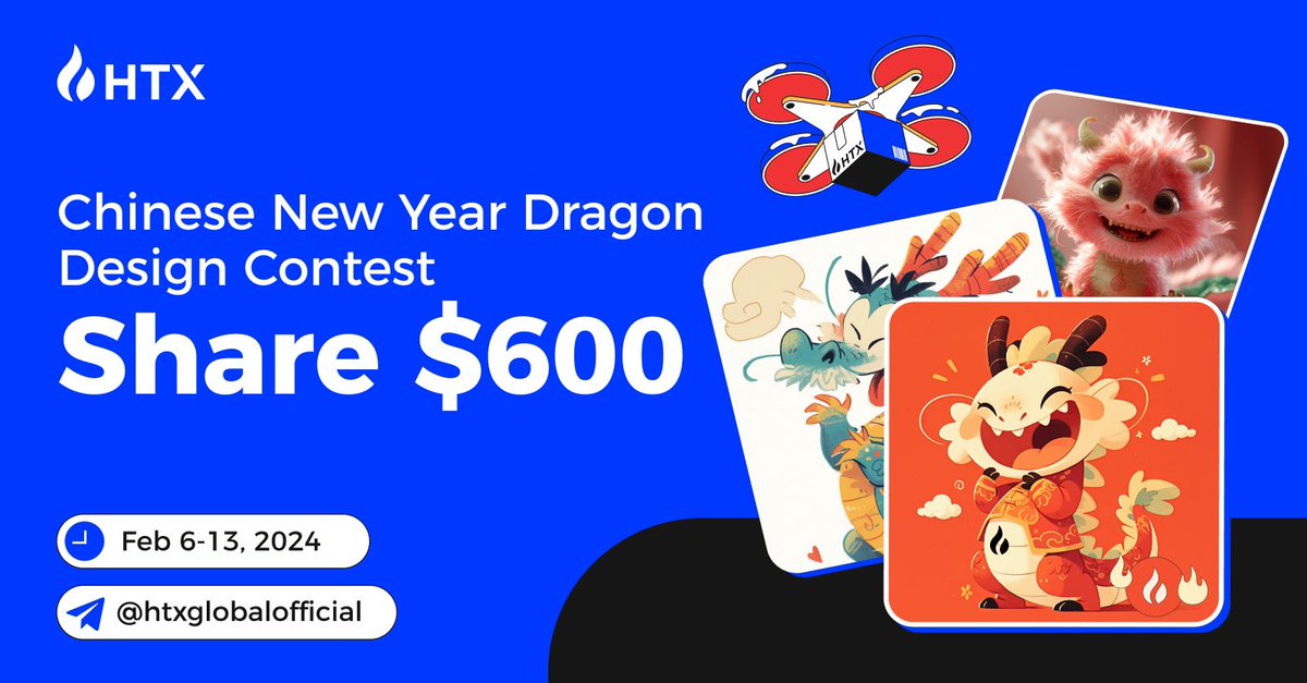 Enter the #ChineseNewYear dragon design contest to showcase your creative design🐉

🏮 Follow <a href="/HTXCommunity/">HTX Community</a> <a href="/HTX_Global/">HTX</a> 
✅ RT+Tag 3
🌟 Join #HTX English Telegram: t.me/htxglobaloffic…
🐲 Create a Chinese dragon artwork and share it with #HTX_CNY

Join now: