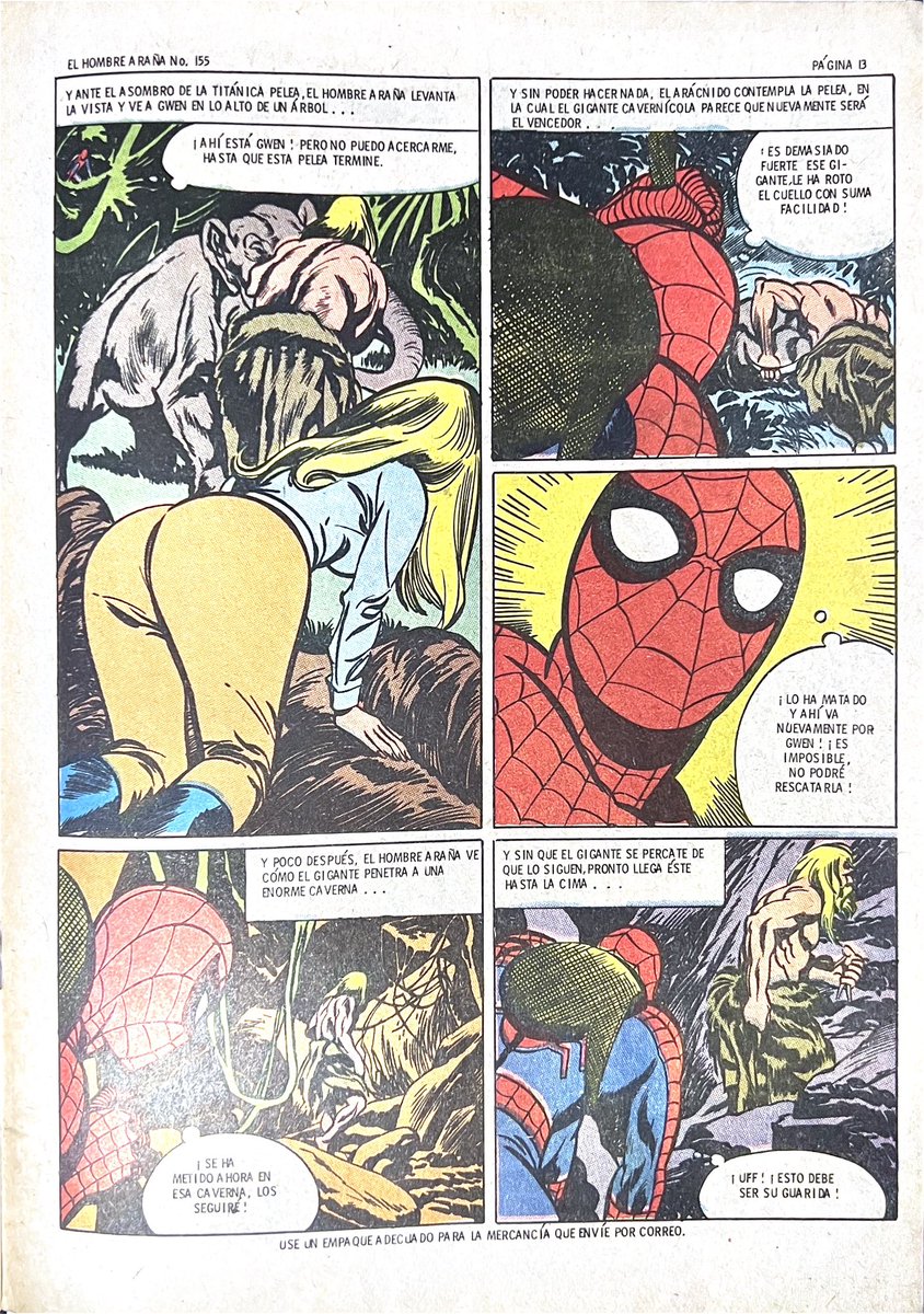 DiabloComics22's tweet photo. More of that signature Mexican Gwen Stacy in #ElSorprendenteHombreAraña No. 155
#joseluisduran #SpiderMan #Marvel #InternationalComics
#ForeignComics
#MexicanComics #Comics #elsorprendentehombrearna #gwenstacy https://t.co/ml7y8OQ9cb