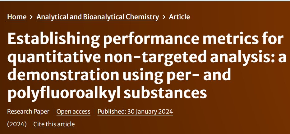 If you are interested in #PFAS chemicals, in Non-Targeted Analysis #MassSpec, and what is possible in terms of QUANTITATIVE #NTA check out the latest publication from my colleagues here at <a href="/EPA/">U.S. EPA</a>  doi.org/10.1007/s00216…