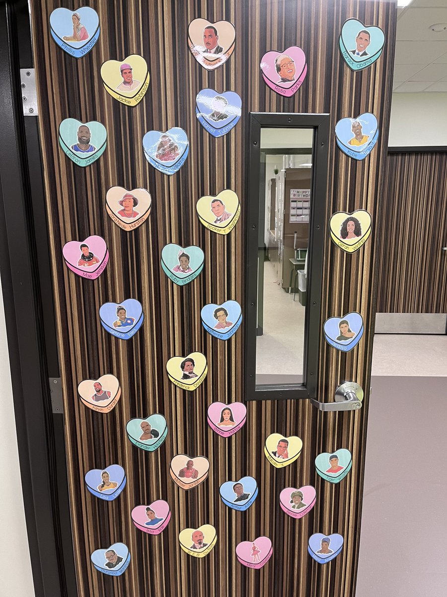 HaleyEmery4's tweet photo. Ms. Dillow’s classroom door is a conversation starter supporting Black History Month! 💜
#RedBluffElementary
@PISDELEMSS https://t.co/luco8AZMgY