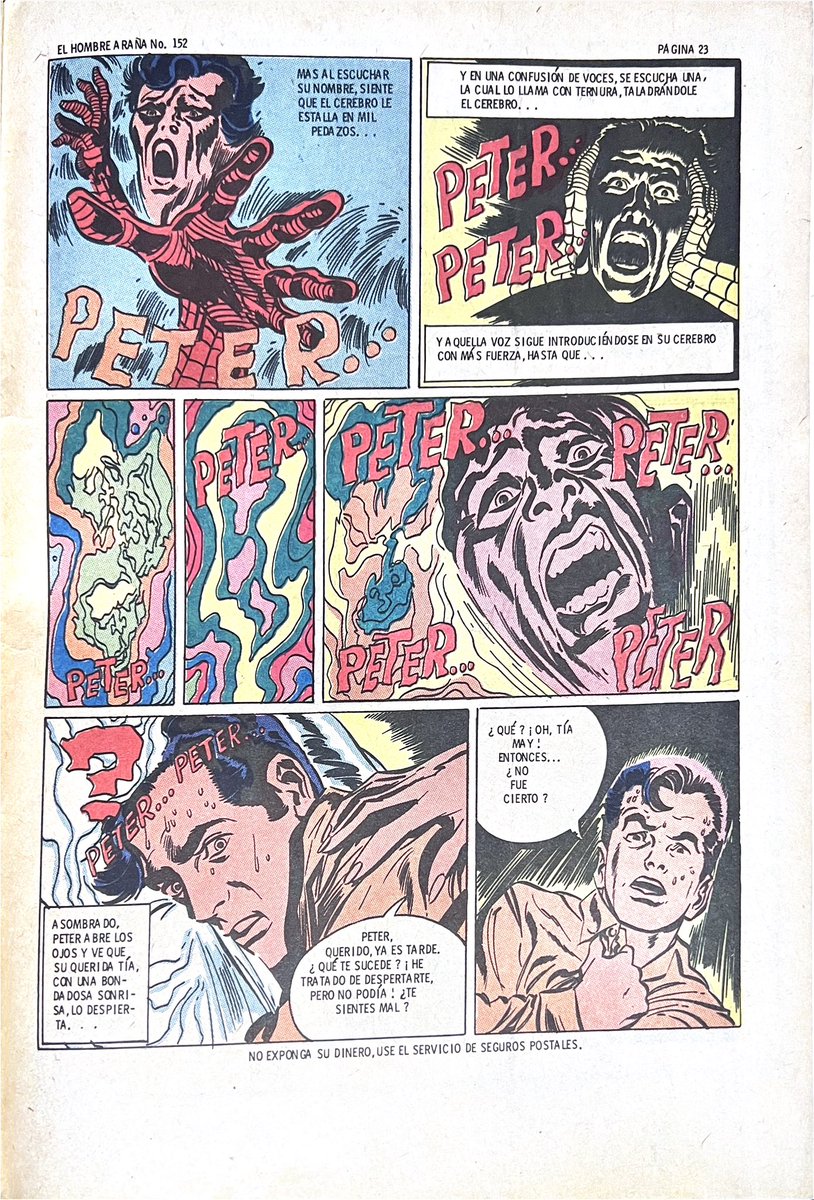 DiabloComics22's tweet photo. Spider-Man is tripping In #ElSorprendenteHombreAraña No. 152

#joseluisduran #SpiderMan #Marvel #InternationalComics
#ForeignComics
#MexicanComics #Comics #elsorprendentehombrearna https://t.co/BXLTOYu4HT