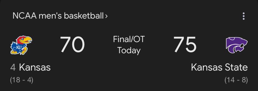 Gonna be hearing nothing but crickets from Lawrence tonight. 🦗