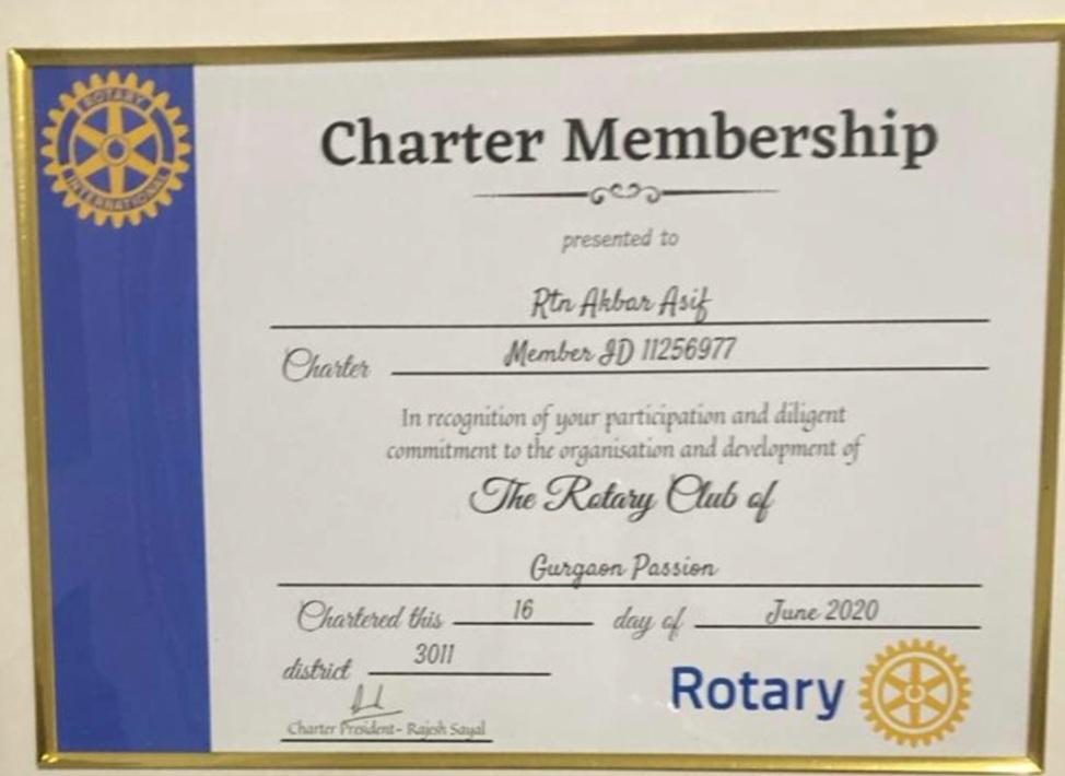 We are proud of our esteemed member Rtn Akbar Asif ,supporting the good ,serving to change lives ,creating hope in the world @Rotary