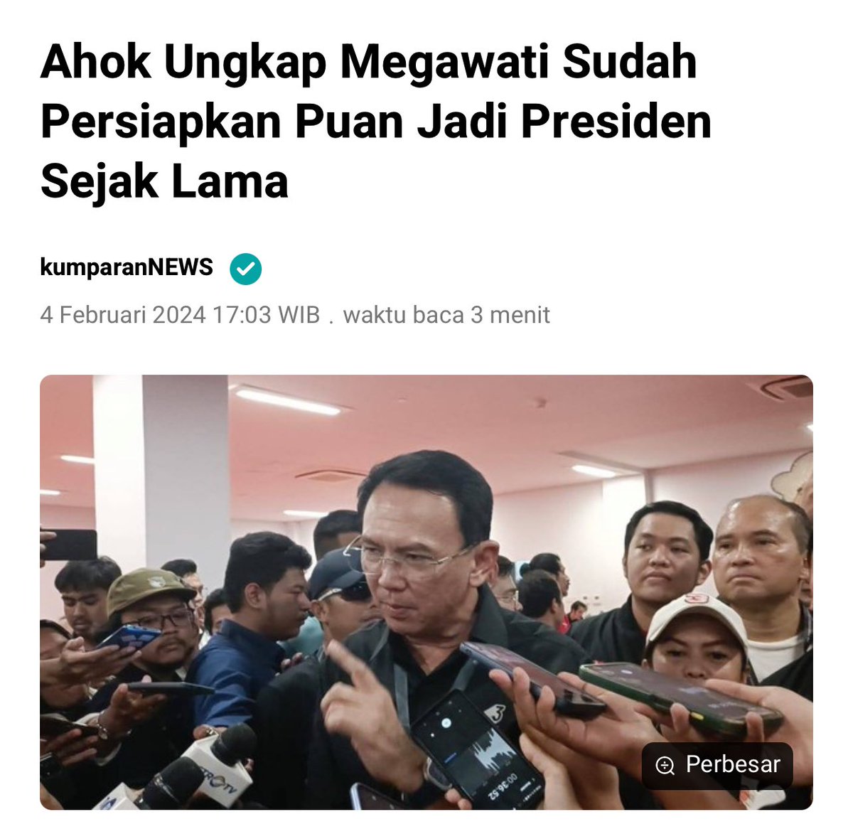 TeddGus's tweet photo. Saat kubu Ganjar Mahfud sibuk menuding Gibran jadi Cawapres karena bapaknya. Ahok seperti mengingatkan kubu Ganjar Mahfud bahwa Puan itu sampai diposisi saat ini karena ibunya. Menggunakan kekuasaan ibunya sebagai pimpinan Partai Politik, bahkan terang-terangan di persiapkan..

Ingat dalam menentukan Capres Cawapres, Caleg dan siapa yang mengisi posisi pimpinan di DPR adalah Partai Politik, bukan rakyat, bukan juga Jokowi..

Puan tidak salah, Gibran tidak salah, mereka punya kemampuan. Makanya Ahok ingatkan Kubu Ganjar Mahfud yang sering memainkan narasi seperti itu..