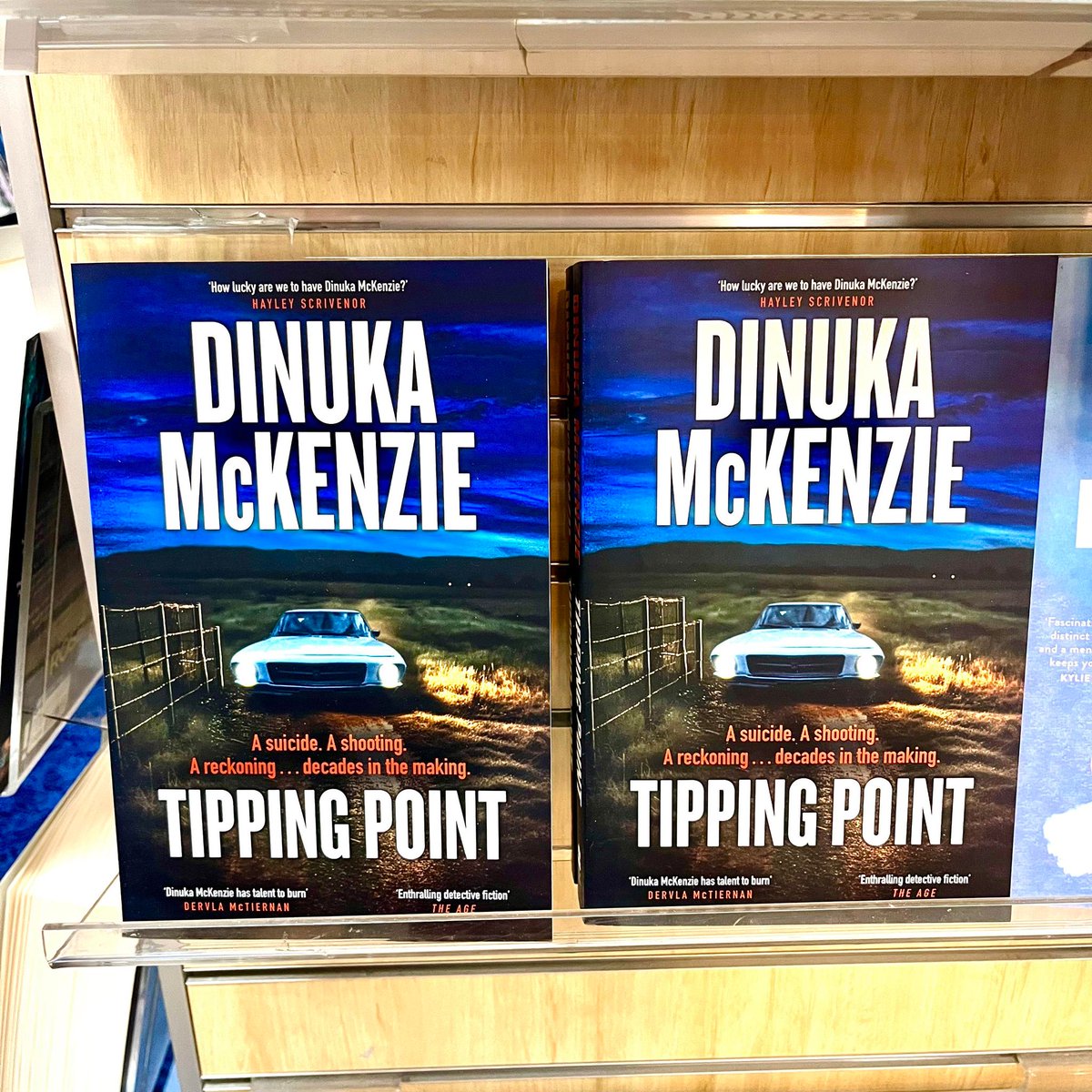 In TIPPING POINT the first of three friends, Ant commits suicide, then Marcus is found shot dead in a paddock leaving only one of the three, Luke left and he becomes a person of interest, forcing detective, Kate to choose between friendship and duty. abbeys.com.au/book/tipping-p…