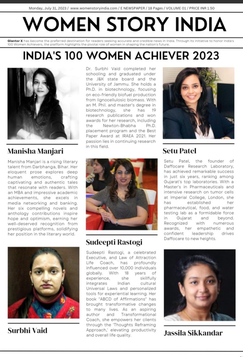 manishamanjry's tweet image. Gratitude overwhelms me as I stumble upon an article highlighting my journey. 

#googletalk 
#newspaper 
#article 
#authormanishamanjari 
#author 
#blessed 
#gratitude

issuu.com/womenstoryindi…