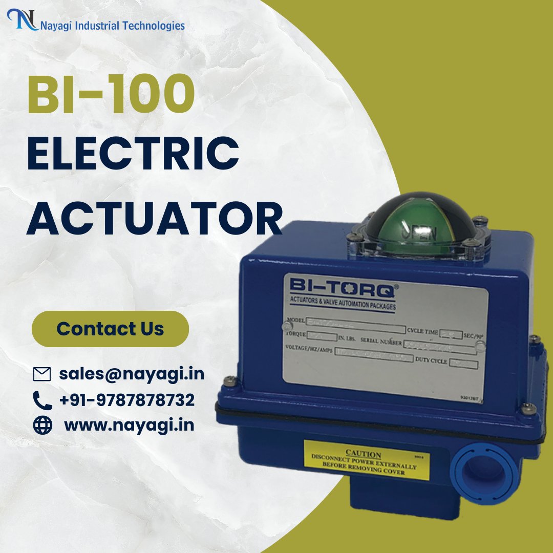 NayagiIndustry's tweet photo. BI-TORQ® Valve Automation's BI-100 electric actuator provides an economic option for valves with less than 100 inch pounds of torque.
#BITORQValveAutomation #Actuators #Electric #BISeries #BI100 #TESThermalElectricalShutoffValves #FireSafeBallValves #bitorq https://t.co/RbA6OWSQ0D