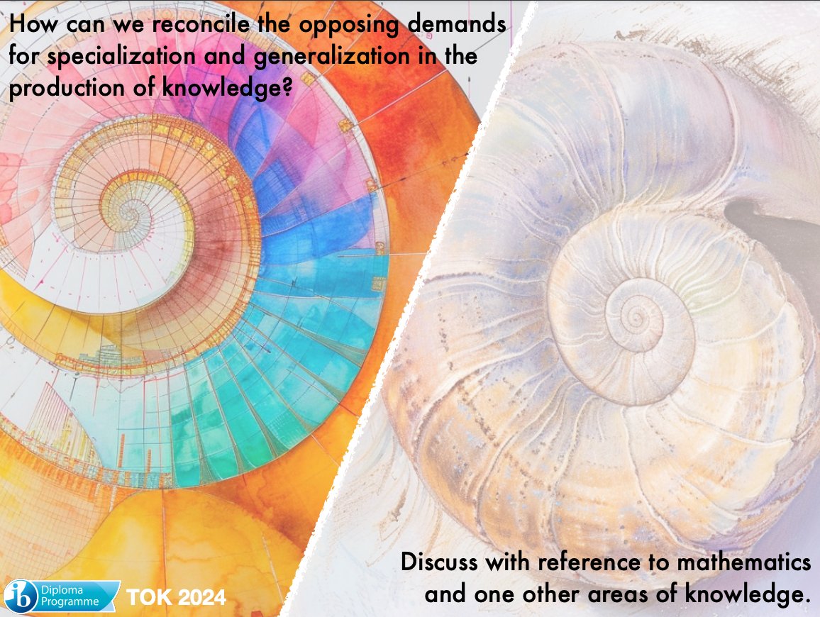 sjtylr's tweet image. #IBTOK Questions 2024

"How can we reconcile the opposing demands for specialization and generalization in the production of knowledge?"