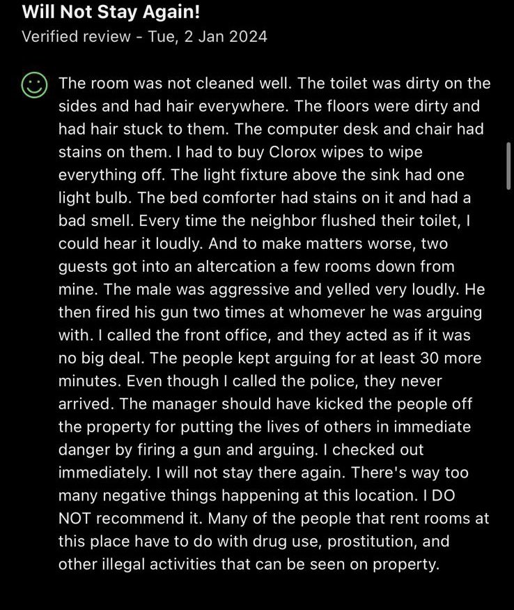 Tonight’s hotel review lmao