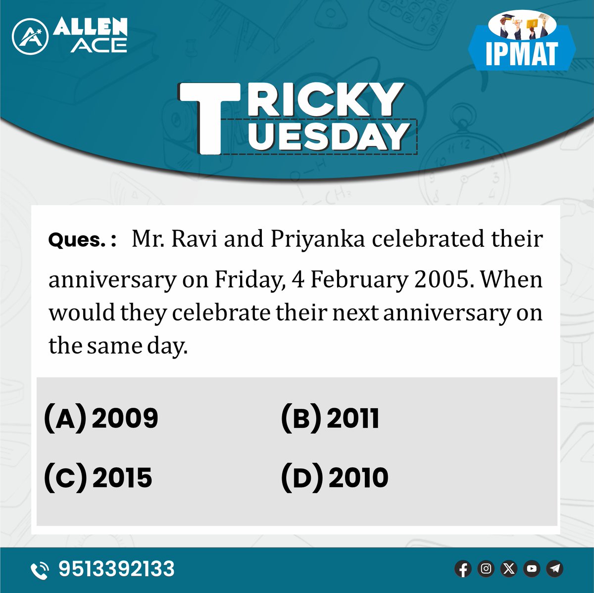 ACIPL_ACE's tweet image. 👉🏻 Answer this Tricky Tuesday quiz &amp;amp; share the answer in the comments.

🏃🏻 Just face it, ACE it !!

#logicalreasoning #logicalreasoningquiz #reasoningquiz #puzzle #Analyticreasoning #CodingDecoding #verbalreasoning
#ipmat #iimindore #iimrohtak #management