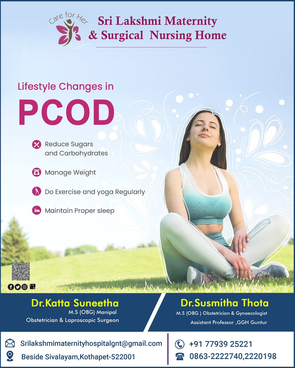 LakshmiNursing's tweet image. 𝐋𝐢𝐟𝐞𝐬𝐭𝐲𝐥𝐞 𝐂𝐡𝐚𝐧𝐠𝐞𝐬 𝐢𝐧 𝐏𝐂𝐎𝐃
𝐂𝐨𝐧𝐭𝐚𝐜𝐭:-+91-77939 25221 ,0863-2222740

#Pcodsymptoms #lifestylechange #reducesugars #carbohydrates #manageweight #maintainproper #propersleep #pcodproblem #pcossymptoms #infertility #acne #pelvicpain #irregularperiods