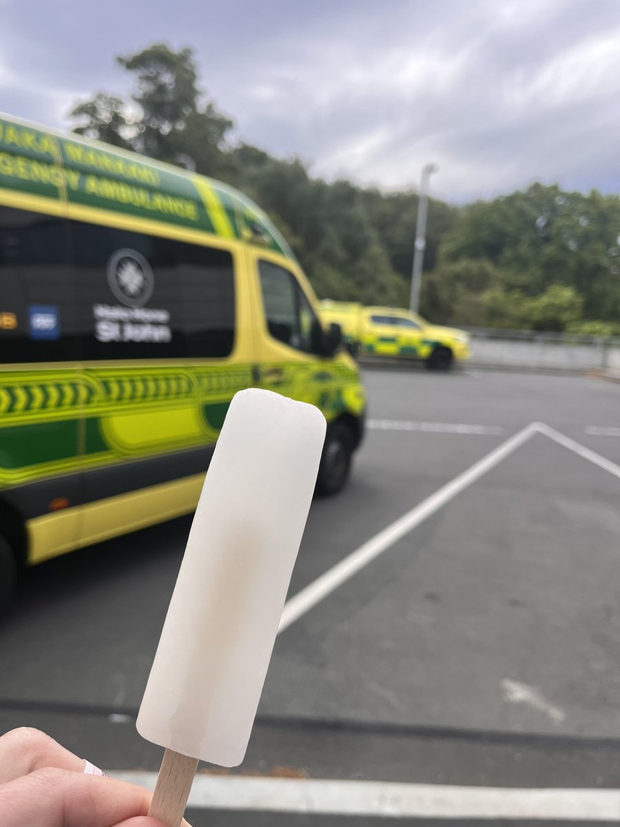 Hot day at work? Don’t mind the ol work supplied rehydration apparatus #ParamedicLife @StJohnNZ