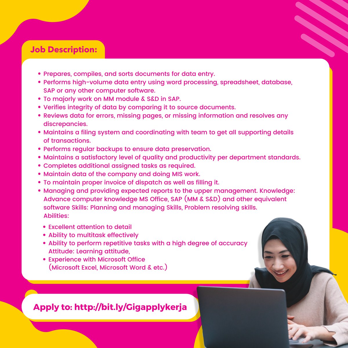 QworkMy's tweet photo. 💻 Elevate your career with us! 

We're on the lookout for a skilled SAP Operator Analyst to join our dynamic team. Ready to make an impact?

Apply now!
https://t.co/U1oZjFnlEw

#Qwork #Futureofwork #jawatankosong #hiring #jobhiring https://t.co/SGZV5t00Ws