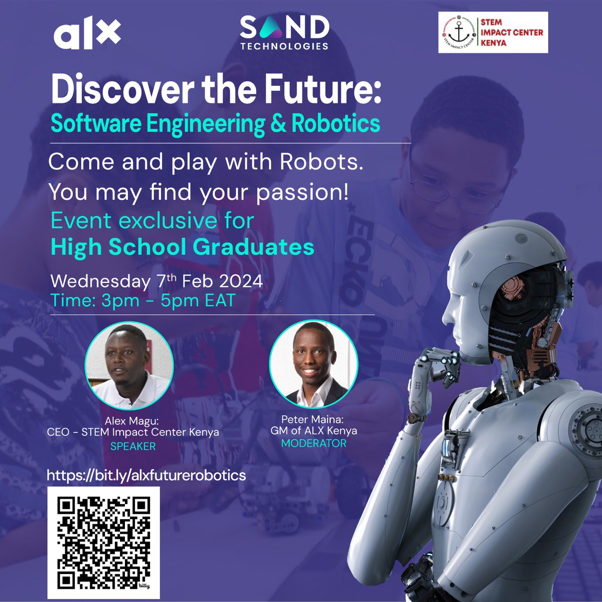 <a href="/alx_kenya/">ALX Kenya</a> has organized a robotics event tailored for recent high school graduates. This event aims to provide an invaluable opportunity to engage with our community, explore our hubs &amp; ignite a passion to pursue tech programmes

Book your ticket below bit.ly/alxfuturerobot…