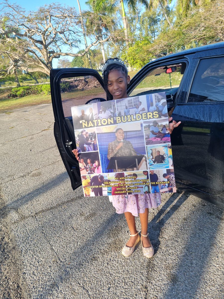 PiaGloverRolle's tweet photo. Thank you Aniah for selecting me as a Nation Builder to feature in your school class project! I am humbled &amp; so happy to be an inspiration to you &amp; so many other little girls throughout our country!
Also, congratulations on getting an A! Well done! So very proud of you Aniah! 💫 https://t.co/Nh73i7Ltq8