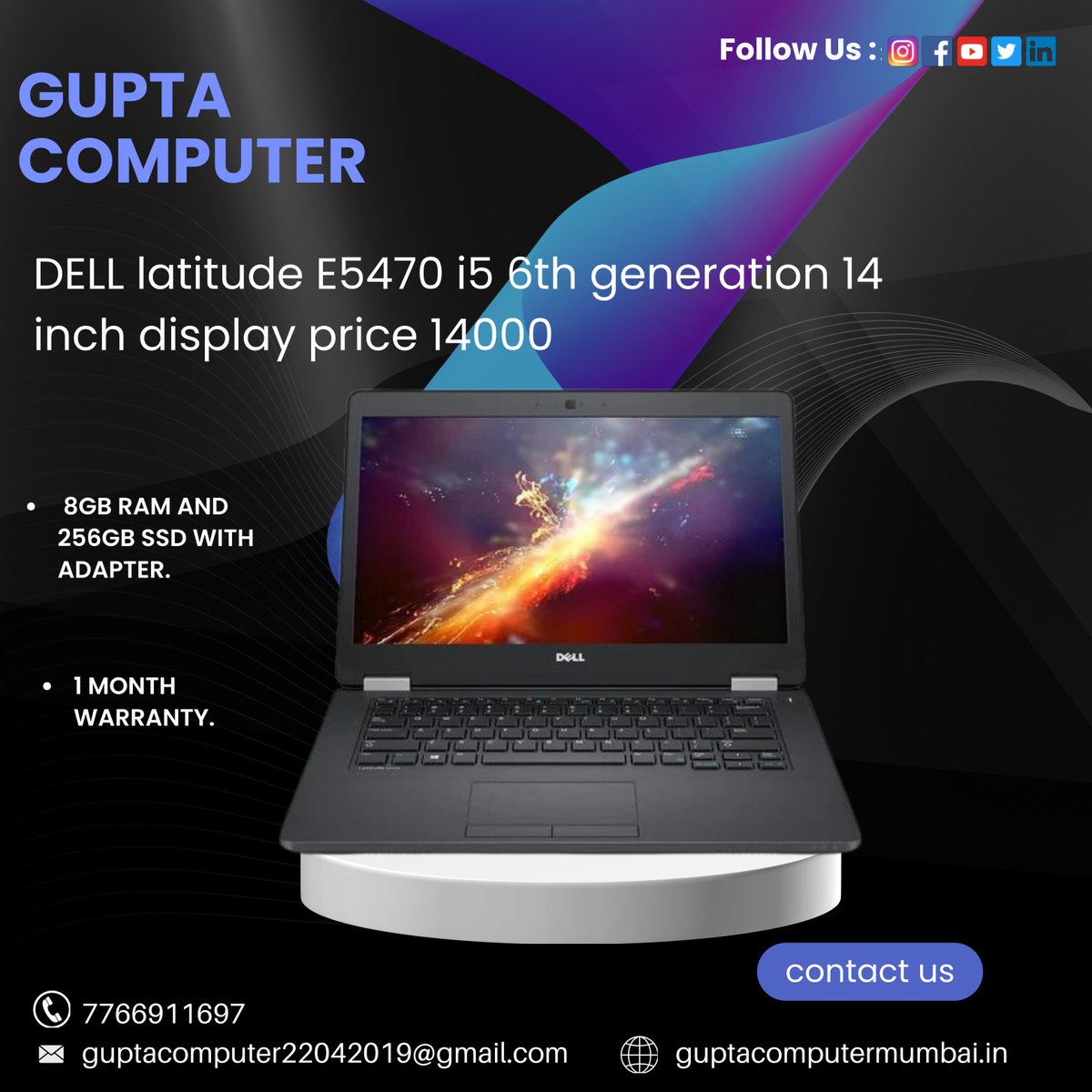 computer_g41908's tweet image. 📞7766911697

📧guptacomputer22042019@gmail.com

🌐 guptacomputermumbai.in

Gupta Computer Laptop

DELL latitude E5470
.
.
.
.
#DellLatitudeE5470
#BusinessLaptop
#ProductivityTool
#WorkplaceCompanion
#EfficientPerformance
#ProfessionalDevice
#ReliableTech
#LaptopPowerhouse