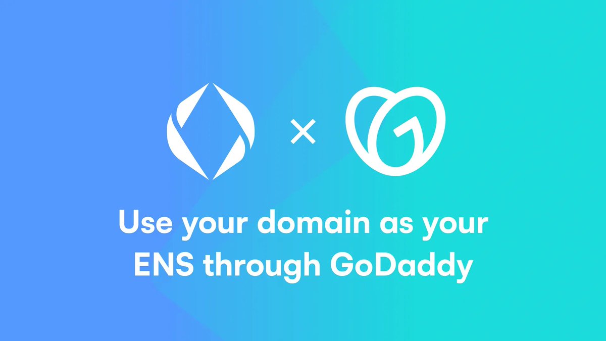 Exciting news! <a href="/GoDaddy/">GoDaddy</a>  teams up with <a href="/ensdomains/">ens.eth</a>  to seamlessly link domain names with ENS names, potentially boosting the adoption and usability of decentralized technologies. 🌐🚀