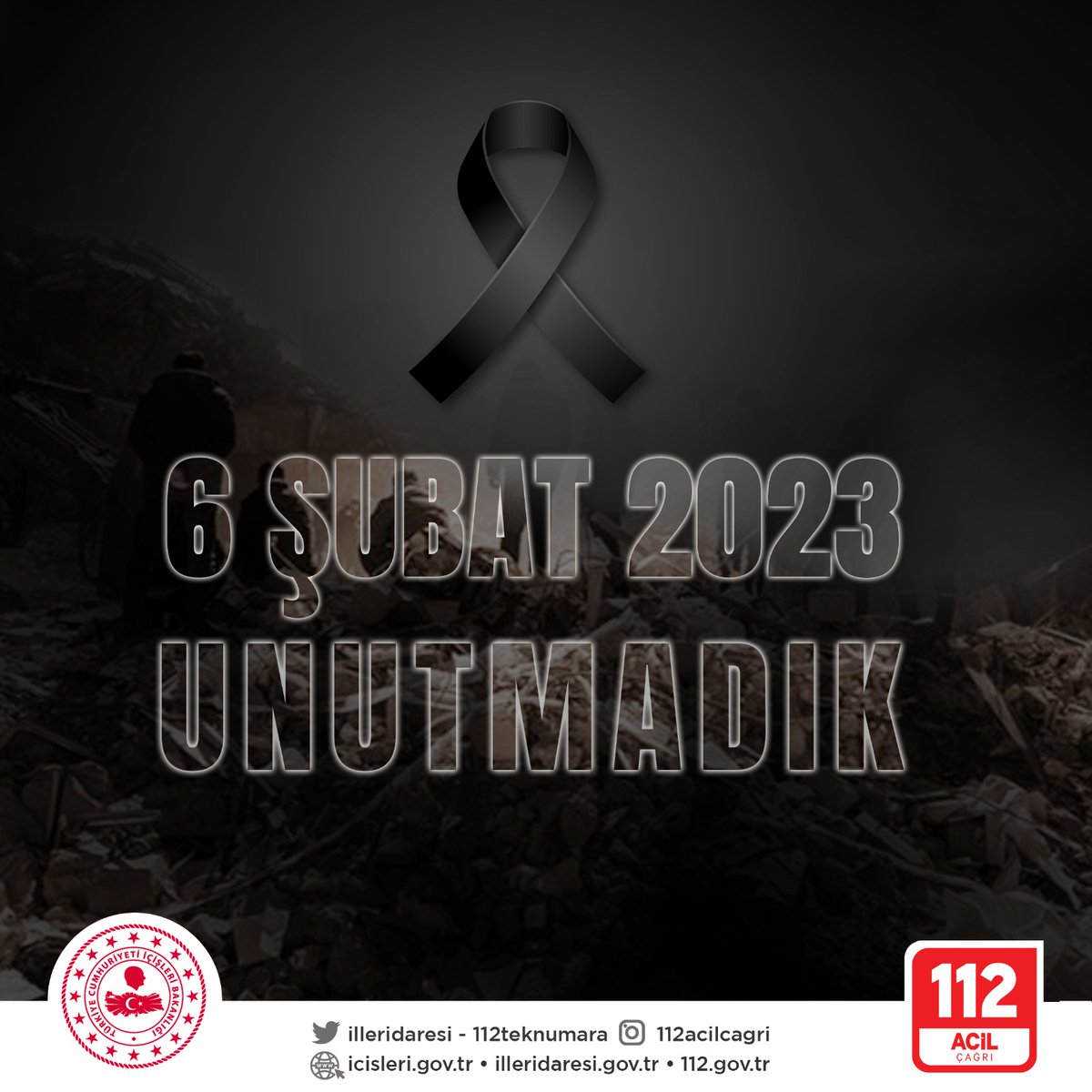 112 Acil Çağrı Merkezleri (@112teknumara) on Twitter photo Asrın felaketinde yaşamını yitiren tüm vatandaşlarımıza Allah'tan rahmet, yakınlarına başsağlığı ve sabırlar diliyoruz.
<a href="/TC_icisleri/">T.C. İçişleri Bakanlığı</a> <a href="/illeridaresi/">İller İdaresi Genel Müdürlüğü</a> Asrın felaketinde yaşamını yitiren tüm vatandaşlarımıza Allah'tan rahmet, yakınlarına başsağlığı ve sabırlar diliyoruz.
<a href="/TC_icisleri/">T.C. İçişleri Bakanlığı</a> <a href="/illeridaresi/">İller İdaresi Genel Müdürlüğü</a>