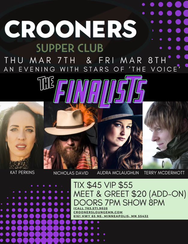 Ticketed shows coming up! Ticket link below for @CroonersMN @katperkinsmusic @terrymcdermott croonersmn.com/events/list/?s…