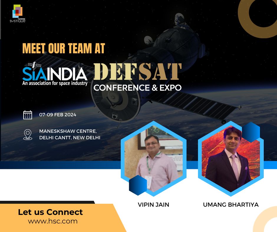 Mr. @jainvipin9, AVP - Engineering, & Mr. @Umang_bhartiya, Manager, will be representing @hsccorp at #DefSAT 2024, organized by @satcom_india, on Feb 07-09 at Manekshaw Centre in Delhi Cantt.

#SystiqueSolutions #DefenceTechnology #SatelliteTechnology #HughesSystique #HSC