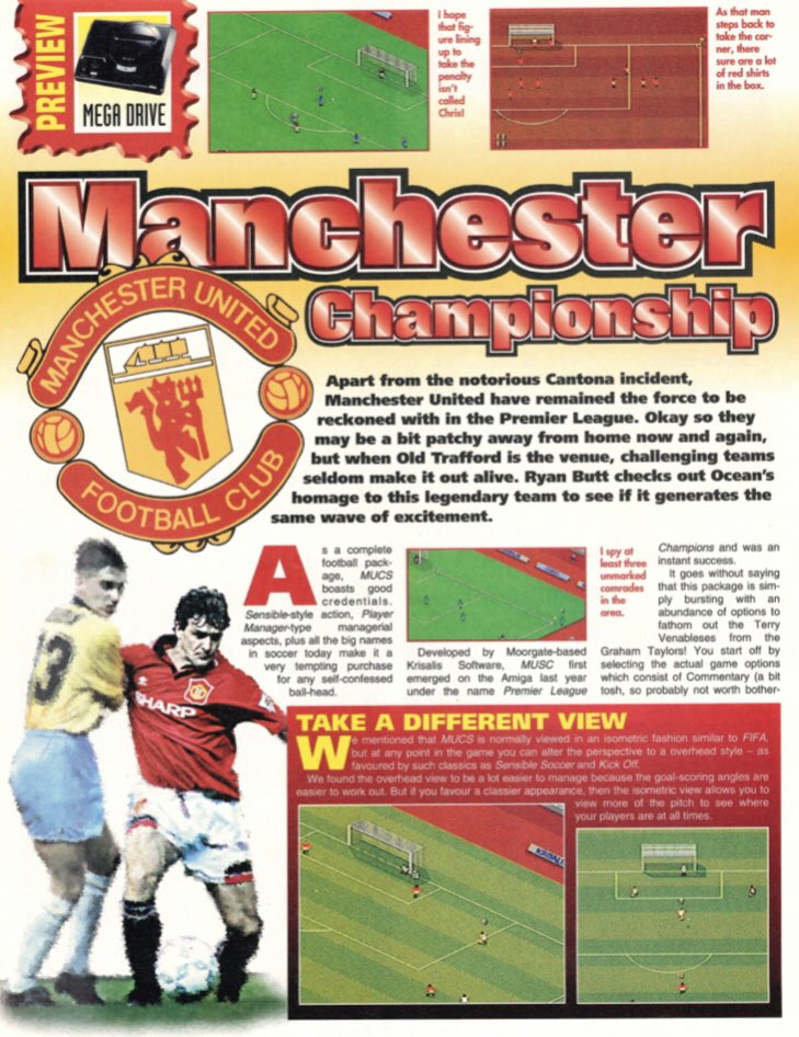 utd16bit's tweet image. Sadly a game that never made it out. Manchester United Championship Soccer on the Megadrive. It did get a release on the SNES and of course there’s the Amiga version. But never came to Sega’s machine #segapro #mufc #gtw