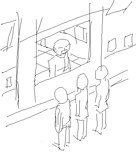 >RP
昔見たアニメの一コマ。食堂の窓口ではなくて壁面スクリーンなんです。 