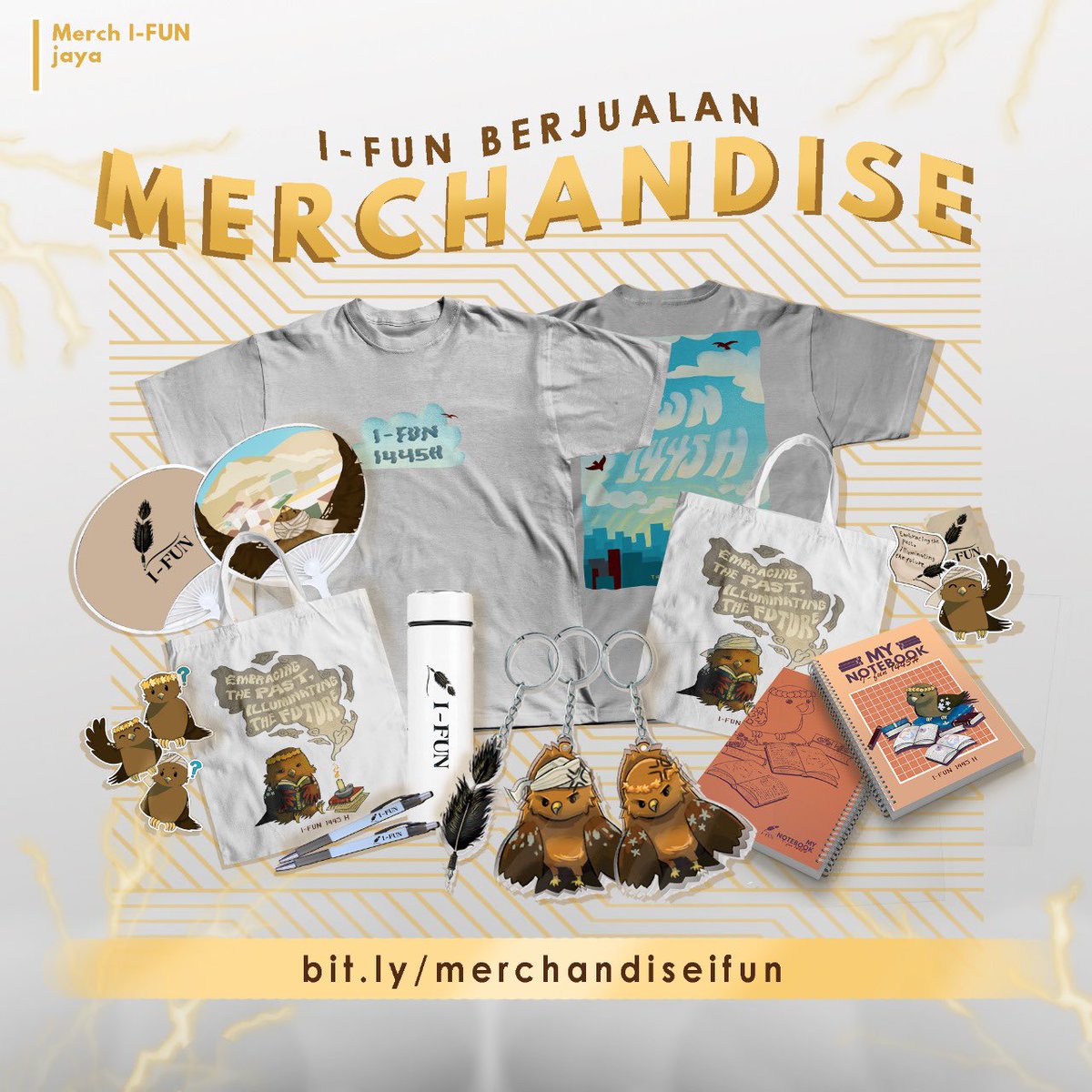 ifuncendekia's tweet photo. I-FUN 1445H kali ini menghadirkan merch yang kece-kece banget nih. Yuk buruan order di https://t.co/g3l9yqY2y8 sebelum kehabisan🤩🔥👇🏻 https://t.co/WWIWpUlcUh