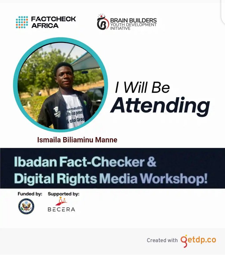 biliaminuismai1's tweet photo. I'm thrilled to be accepted into the FactCheckAfrica Fact-Checker Media Workshop. Let's champion truth together! 
#FactCheckerWorkshop #MediaLiteracy #FightAgainstDisinformation #FactCheckAfrica #JournalismTraining #CriticalThinking #MediaForChange @FactC_Africa, @BrainBuilders01 https://t.co/PRdQe4QNsE