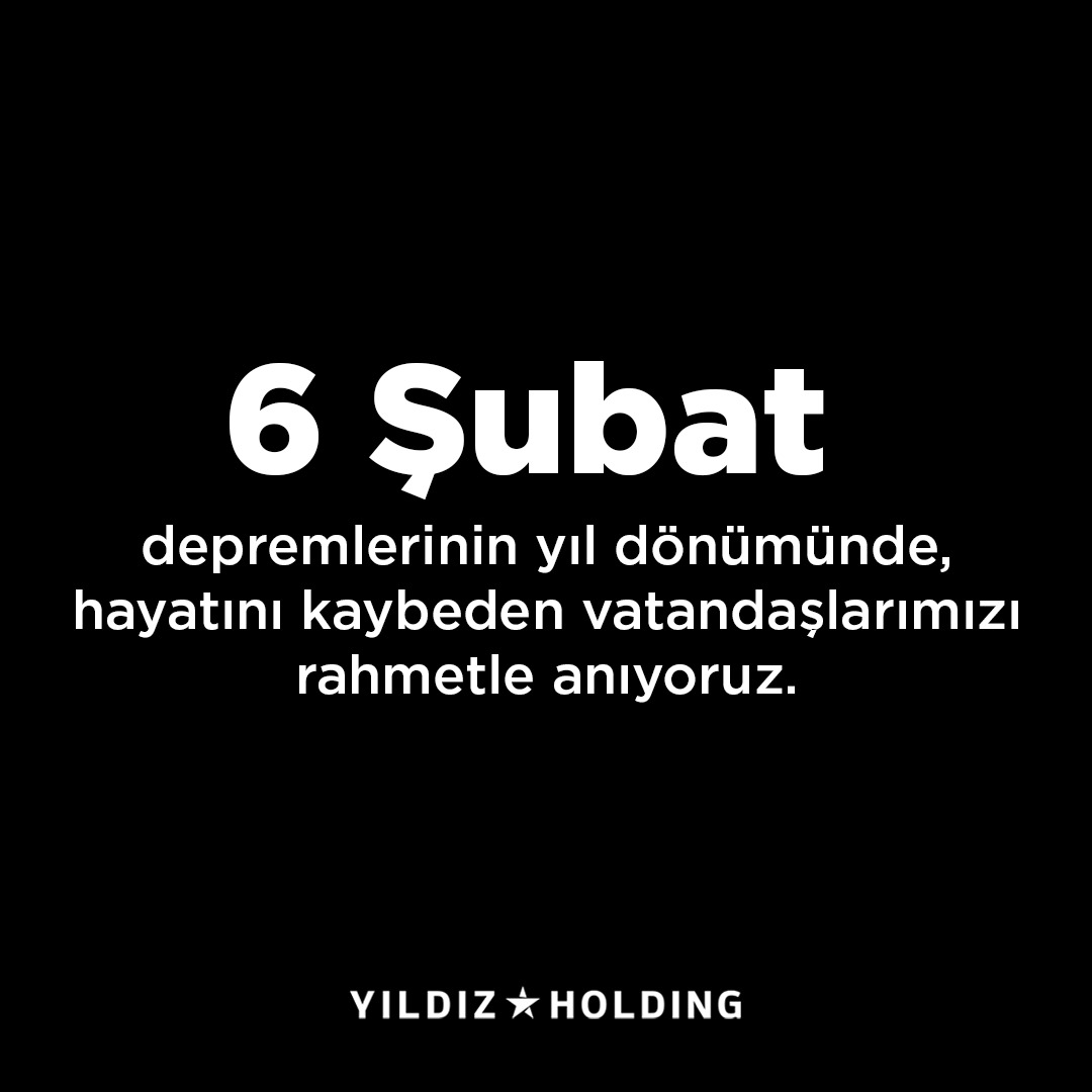 Ülkemizi ve milletimizi derinden sarsan Kahramanmaraş ve Hatay merkezli depremlerde hayatını kaybeden çalışma arkadaşlarımızı ve tüm vatandaşlarımızı rahmet ve özlemle anıyoruz.