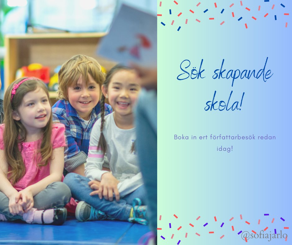 sofiajarlo's tweet image. Låt skolbarnen få träffa en riktig författare! Maila mig vid frågor om mer info gällande Skapande skola och passa på att söka bidraget redan nu!

#skapandeskola #skapandeskola2024 #författarbesök #författareiskolan #läsochskriv #inspiration @Kulturrdet #författarepåheltid