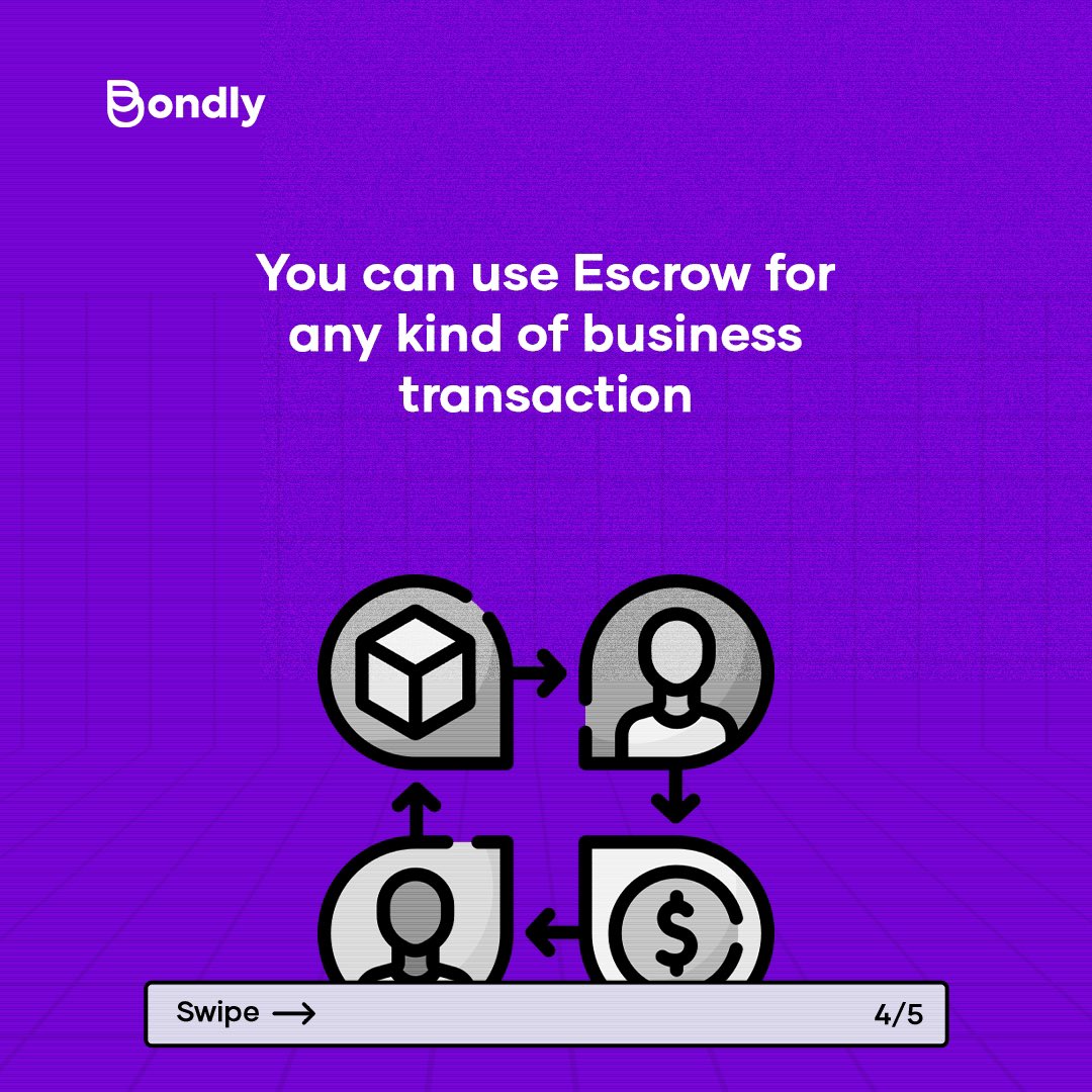 Bondlyhq's tweet image. Understanding what Escrow is will enable you know how to efficiently use it. 

Swipe left to learn more about Escrow. 

#Bondly #securedtransactionwithbondly #paywithbondly