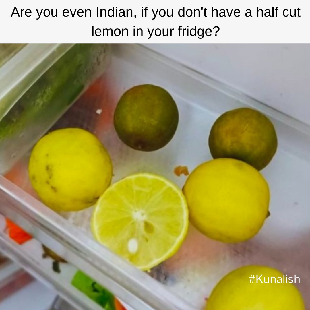 ChefKunalKapur's tweet photo. #DesiIndianThings you can't resist to do in your kitchens. Sahi batao abhi hai kya? Aadha kata Nimbu (half-cut lemon) If yes, add it to your story and tag me in the picture using #DesiIndianThings. Would love to see some ;)
#Kunalish #desiindian #indianstuff #memes #tuesdayvar