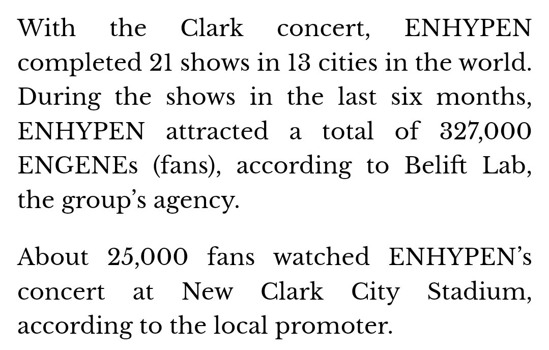 Team_PHate's tweet photo. 25,000 ENGENEs present in FATE IN NEW CLARK CITY! 😱 THAT'S A LOT!
#PHate #EN_WORLDTOUR_FATE #FATEDSEVEN #FATE_IN_NEWCLARKCITY #ENHYPEN @ENHYPEN @ENHYPEN_members https://t.co/r4EYpFcRoB