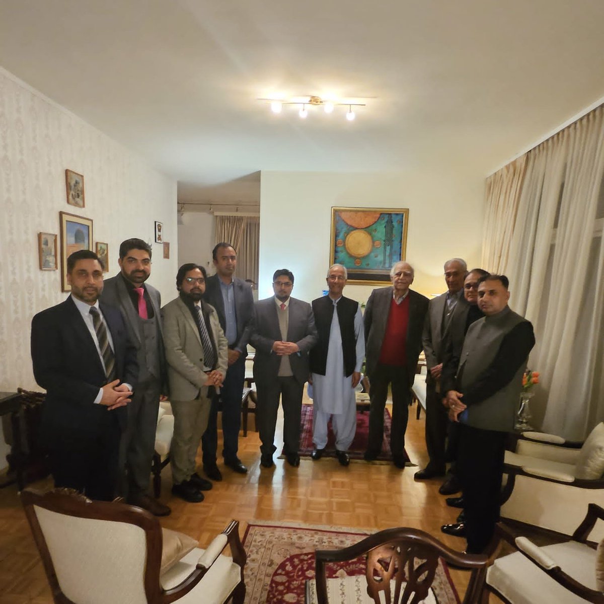 His Excellency, Ambassador Mr. Aftab Ahmad Khokher of Pakistan in Austria, hosted a dinner on February 4, 2024, in Vienna in honor of Prof. Dr. Hussain Mohi-ud-din Qadri. The gathering included various dignitaries and special guests, among them the former Ambassador of Pakistan