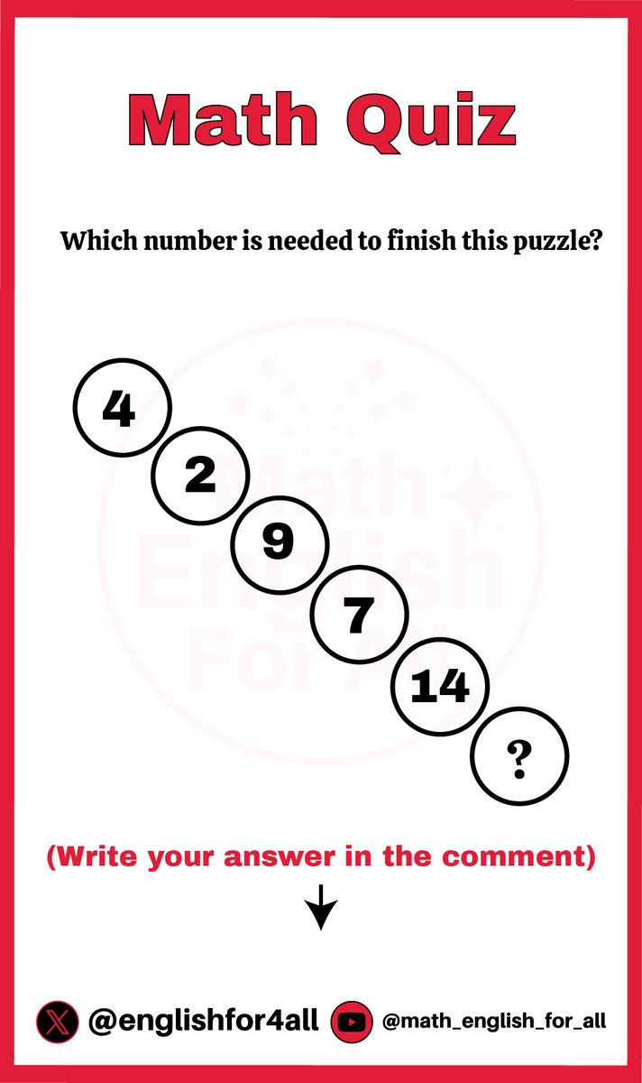 #MathQuiz(4): 
Can you👇
Please  🔁+❤️+✍️+ Follow @englishfor4all🔔
#learnenglish #maths #quiz #puzzles  #game