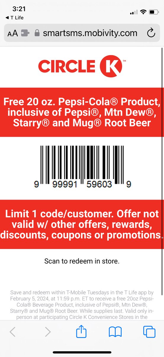 dramakitty23's tweet image. @TMobileHelp- @CircleKStores in Coconut Creek, FL wouldn’t take this coupon I got in the T-Life app last week. What gives? 

#TMobileHelp #TMobile #CircleKStores #CircleK