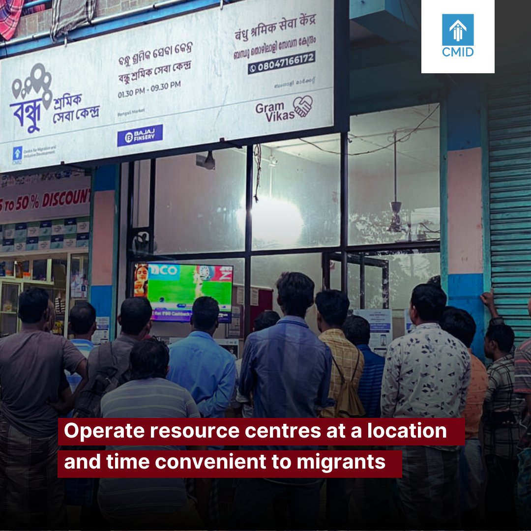 CMIDTrust's tweet photo. Receiving states need to set up migrant facilitation centers with LSGs, trade unions & CSOs to enable social security registrations, address grievances, for counseling, and referrals to authorities.
#migrationindia #resourcecentre #ILL #CMID #Gramvikas https://t.co/GcKeZRLaO0