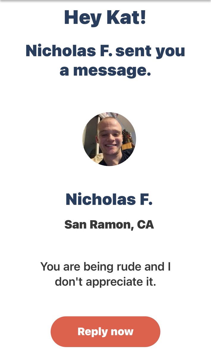 KatFierce's tweet photo. @CareDotCom is this guy serious? All I did was click on the“uninterested” button. WHAT DO I OWE HIM? #caredotcom says that I can block him but he’s still able to see my job posts??  How is this site secure? Makes me think twice about using #caredotcom #nicholasf #sanramon #manny https://t.co/Ac2GdiU8aO