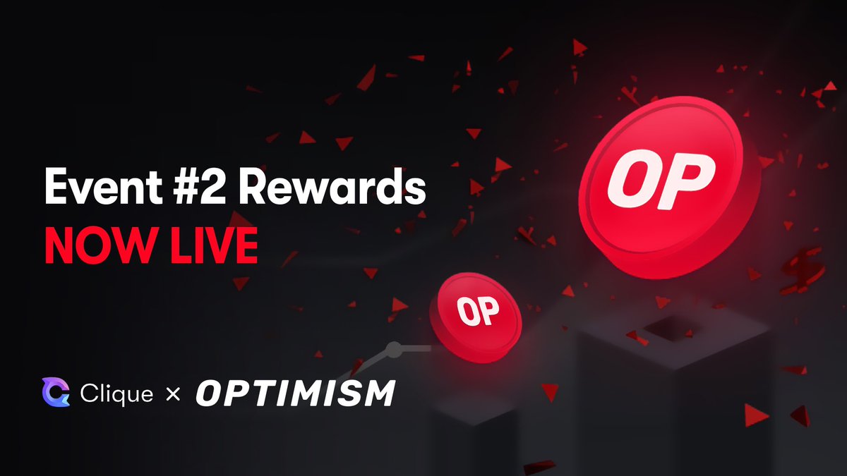 custommade_ng's tweet photo. @Clique2046 giving out 20k of @Optimism OP

Now that Event 2 Rewards out, we're excited to shift our focus to Event 3: Lending Wars.  🥳 

Explore the top lending dApps like *Sonne, Aave, ExtraFinance, FringeFinance, Granary.*

Claim 5 attestations and earn one ticket into the 20,000 OP raffle. 

*more wallets == higher chances of rewards. *

note: you can participate just by completing 5 attestations (without any onchain activity) 

Event 3: Lending Wars ends on 7th Feb 12:00 UTC

https://t.co/EGJbRlnOXn