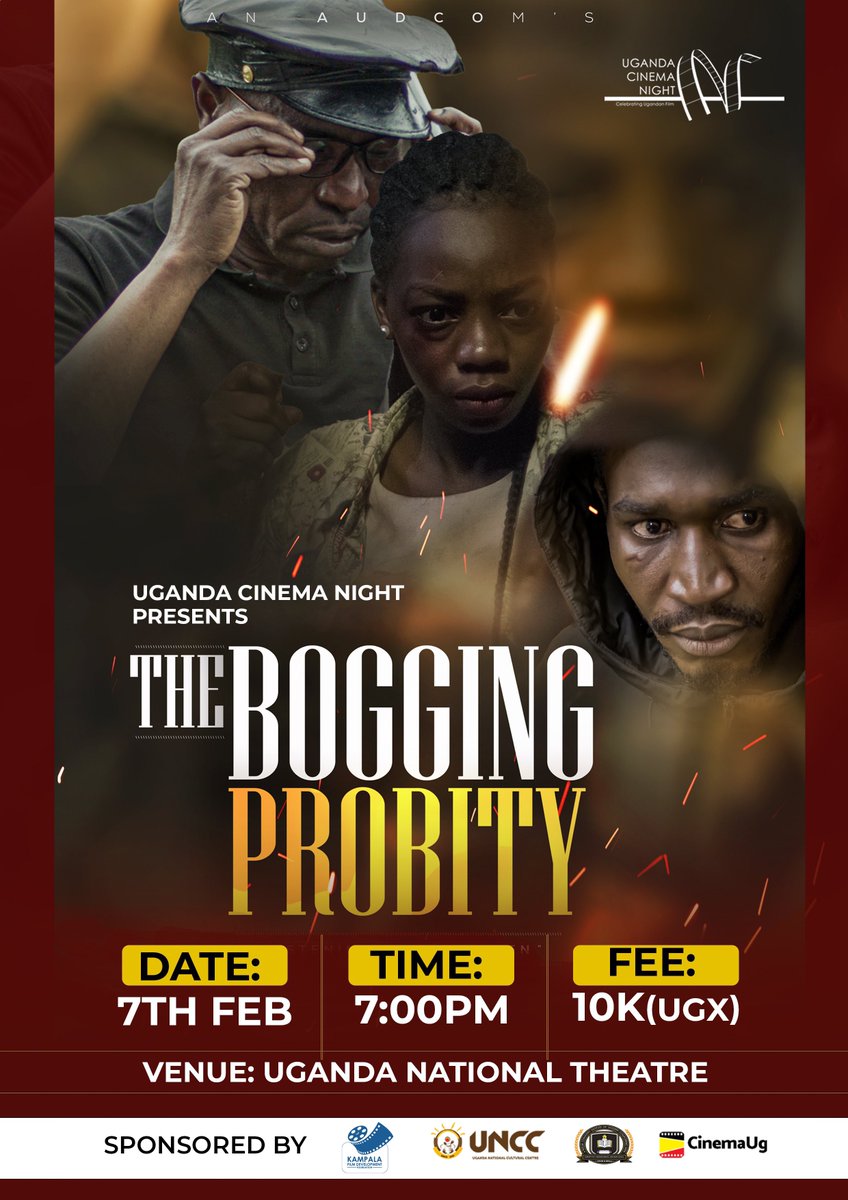 Cinema UG (@cinemaugapp) on Twitter photo Uganda Cinema Night (<a href="/UgandaNight/">Uganda Cinema Night</a>) is back with a powerful screening of "Bogging Probility" this Wednesday, 7th Feb!
Join the conversation about truth, justice, and the power of the people. Get ready for thought-provoking storytelling and Ugandan cinematic excellence.
•Date: Uganda Cinema Night (<a href="/UgandaNight/">Uganda Cinema Night</a>) is back with a powerful screening of "Bogging Probility" this Wednesday, 7th Feb!
Join the conversation about truth, justice, and the power of the people. Get ready for thought-provoking storytelling and Ugandan cinematic excellence.
•Date: