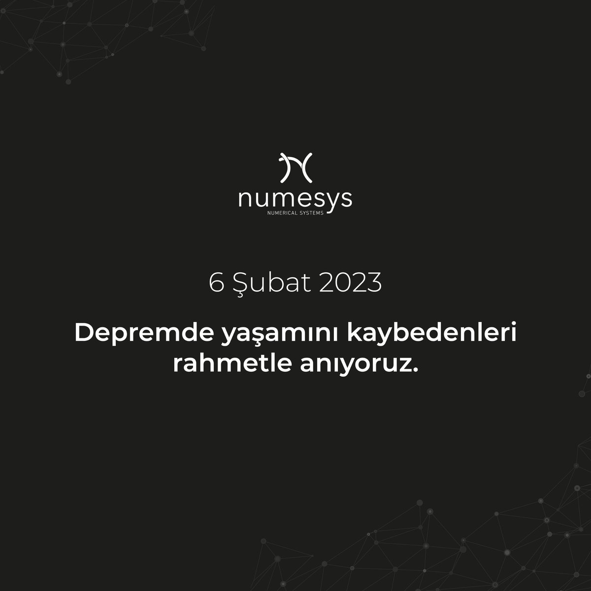 numesys_'s tweet photo. Felaketin üzerinden bir yıl geçti… Kayıplarımızın üzüntüsünü hâlen derinden hissediyor, yakınlarına sabır ve başsağlığı diliyoruz. https://t.co/DP9cSx7YRB