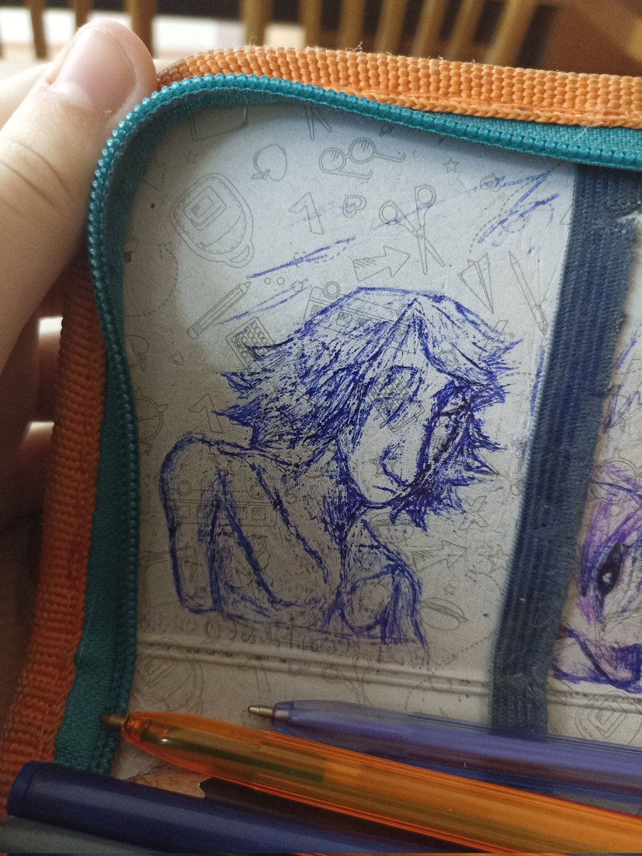 I scraped dove into my pencilcase like a year ago and when she faded I kept drawing over the lines and this is what she's turned into over time