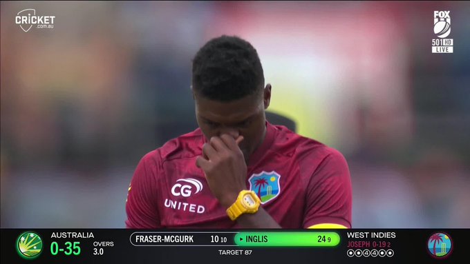 A very fun battle between Joseph and Fraser-McGurk unfolding here 👀  📹 Credits: Twitter/cricketcomau