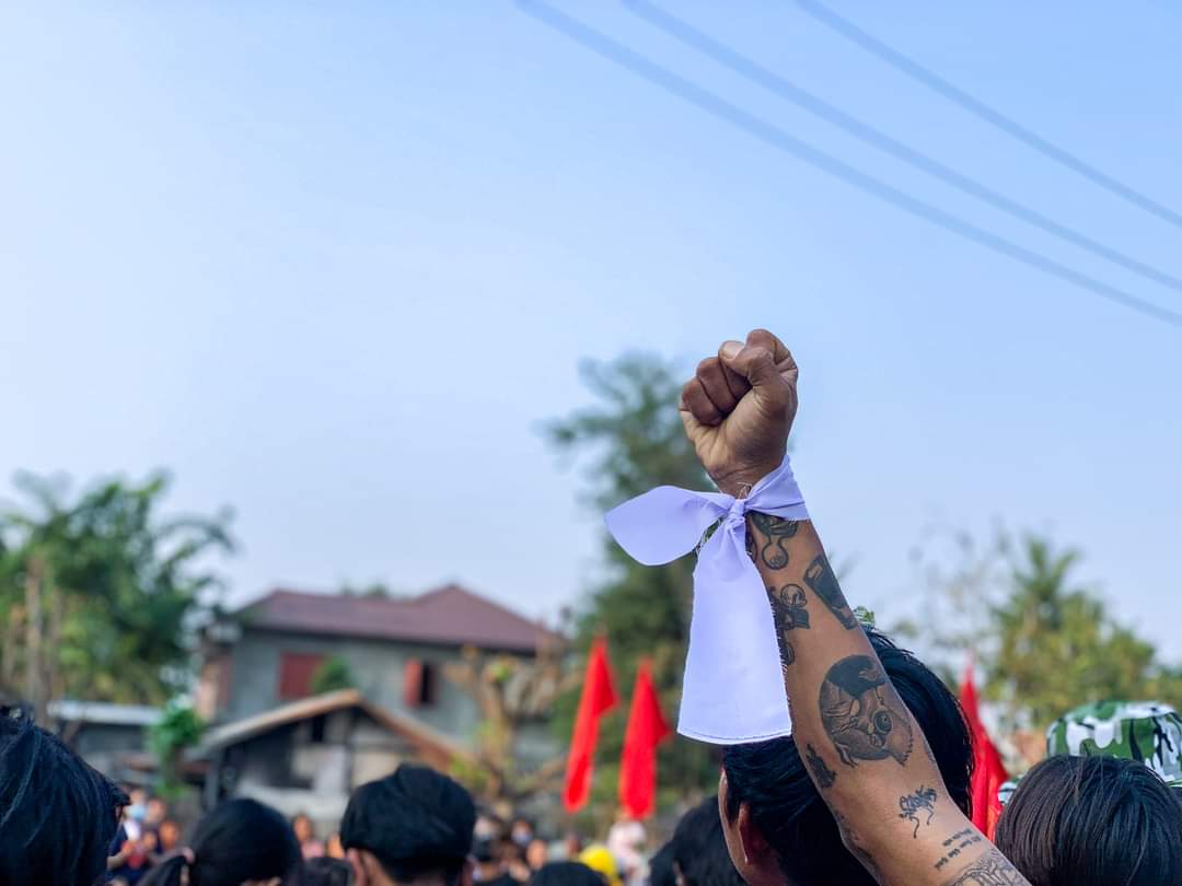 naingnaingaung's tweet photo. On February 1st in Ayadaw Township, the "A Week of Red Blood" movement was organized by the All Burma Federation of Student Unions - Ayadaw Tsp., Basic Education High Schools Union - Malaethar, Basic Education High Schools Union (Sub) - Kelbar,
#SpringRevolution_3rdAnniversary https://t.co/pa829dci6s